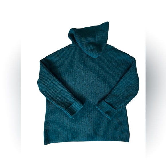 5/$25 Old Navy oversized teal colored hooded ribbed comfy sweater size large - Picture 4 of 8